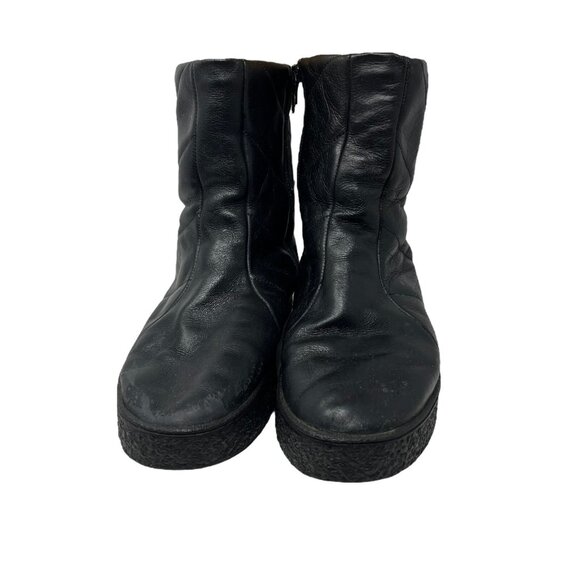 Silga Women's 9D Leather Lined Black Winter Boots Vintage Retro Zip Mid Calf - Picture 5 of 11